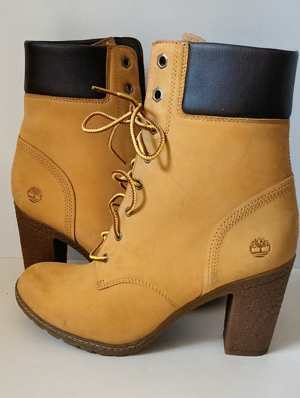 Timberland Earthkeepers Glancy Wheat Nubuck Heeled Boots 8715A Size 8.5
